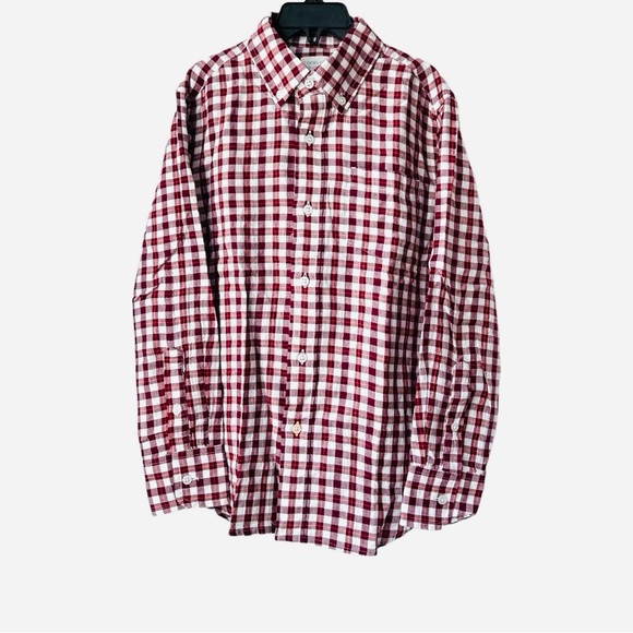 J.CREW CREWCUTS BOYS' CRINKLE COTTON SHIRT IN ORANGE PLAID, Size 8, NWT - Picture 4 of 16